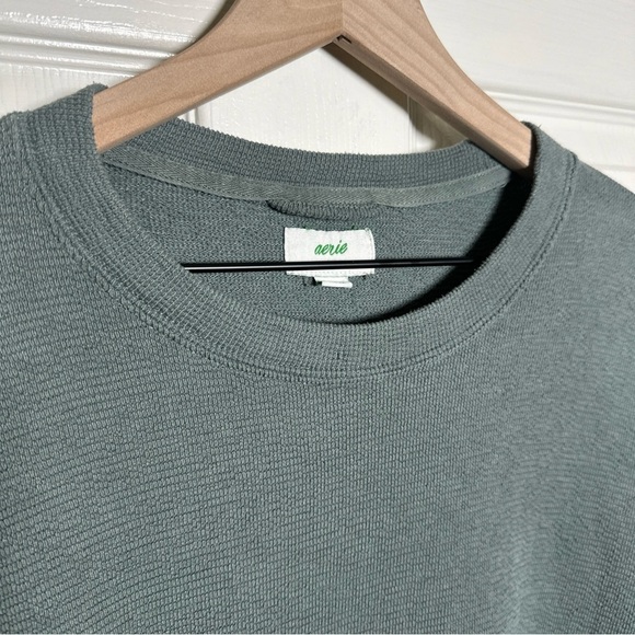 Aerie Women’s Small Vacay Everyday Oversized Sweatshirt Green Slouchy Beachy - Picture 8 of 16